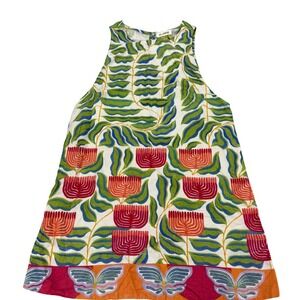 Celandine Anthropologie Carla Petelski Floral Linen Shift Dress Small MSRP$ 99